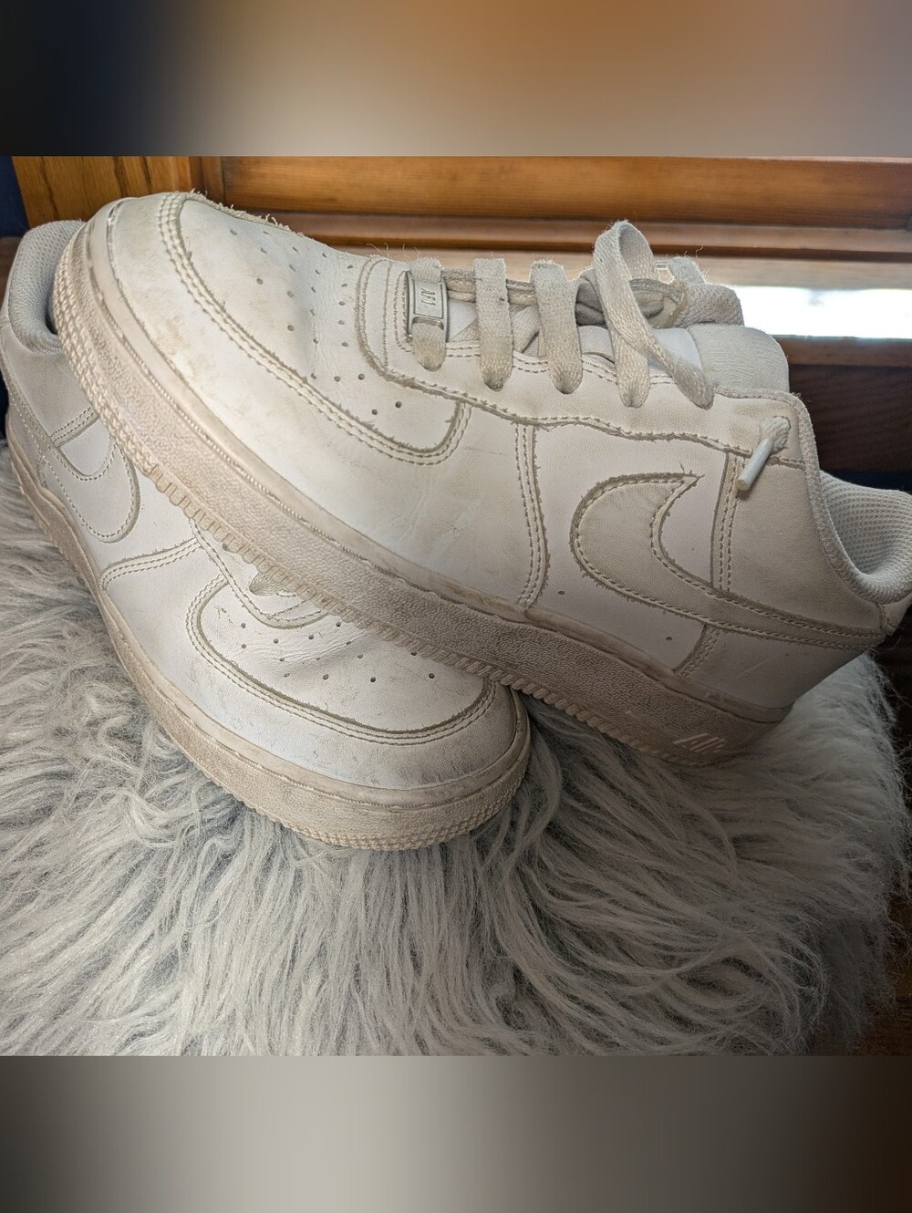 Kids Nike Air Force Ones Size 6Y White Leather